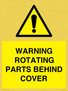 WARNING ROTATING PARTS BEHIND COVER